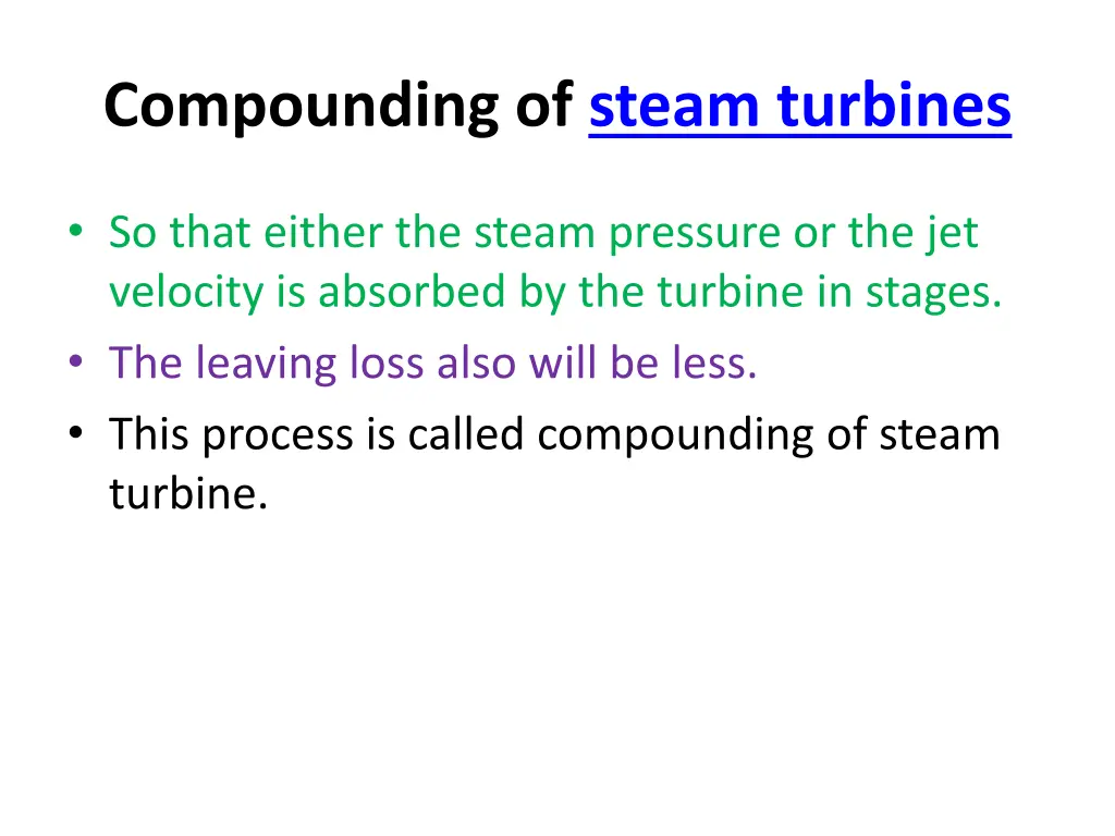 compounding of steam turbines 2