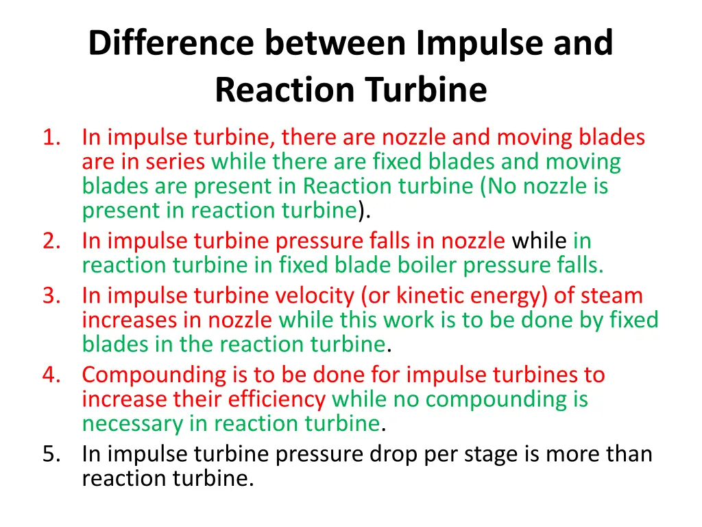 difference between impulse and reaction turbine