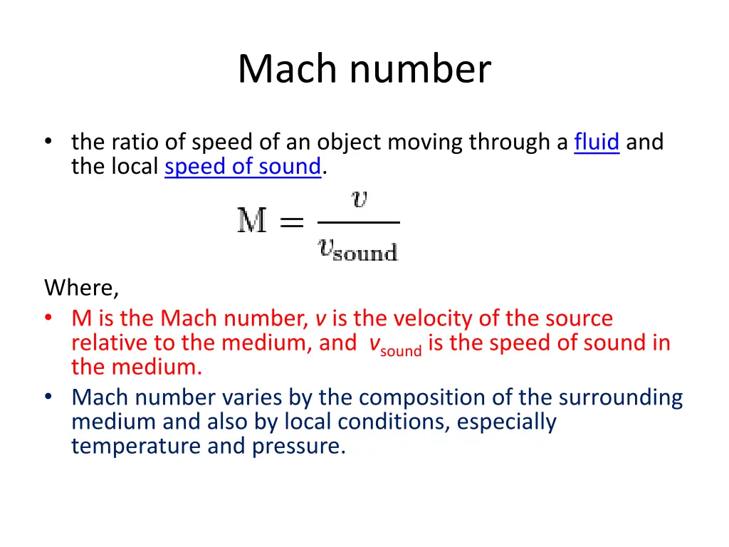 mach number