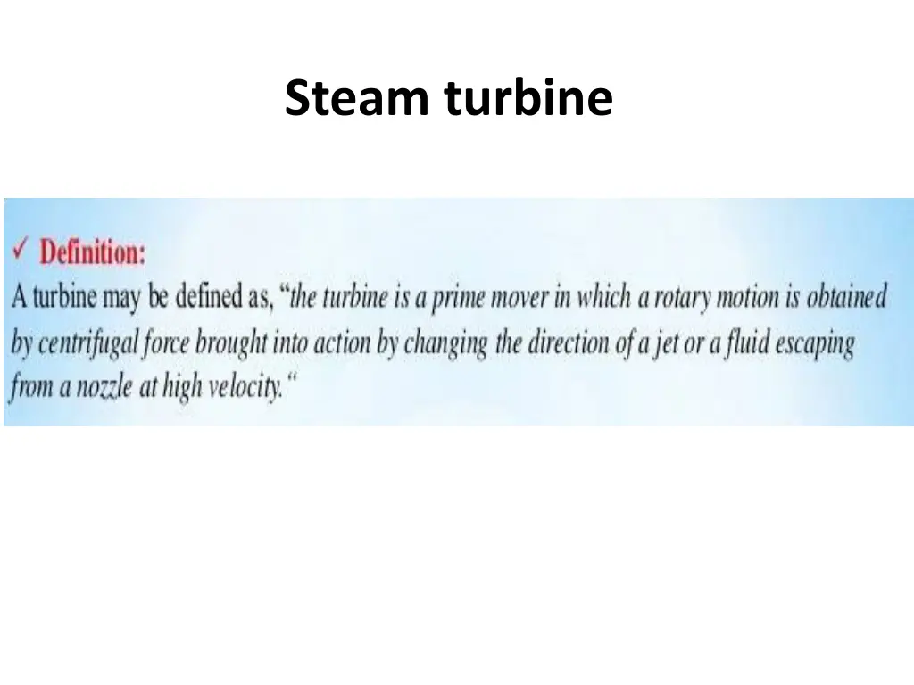 steam turbine