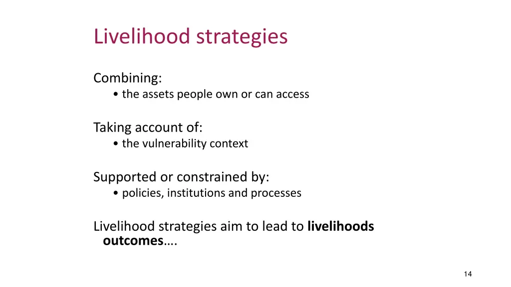 livelihood strategies