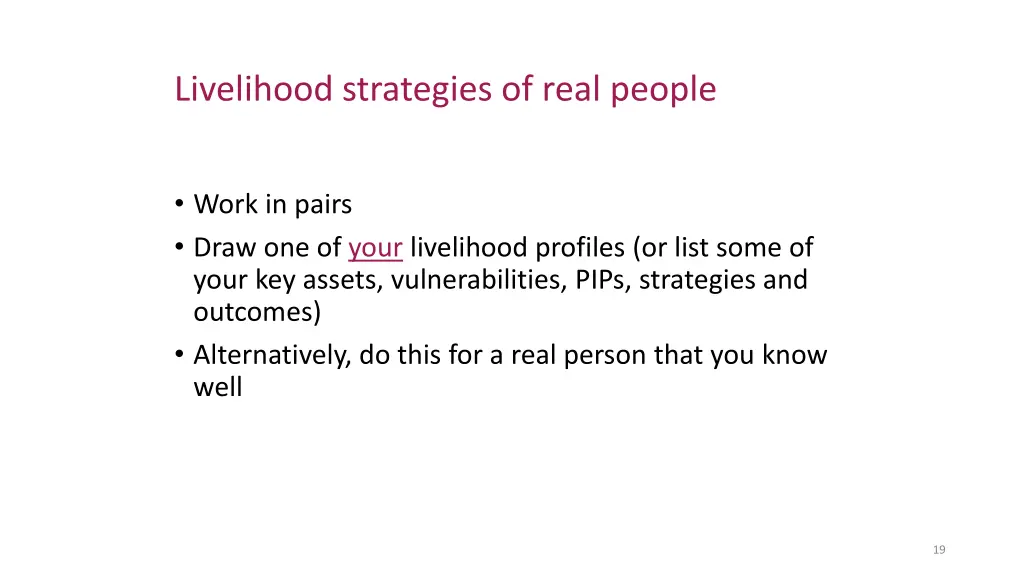 livelihood strategies of real people