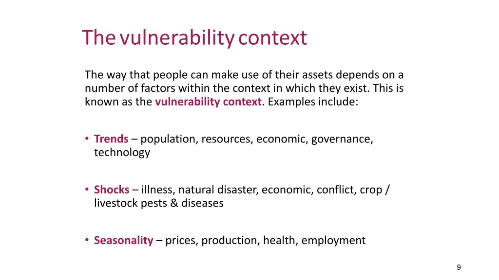 the vulnerability context