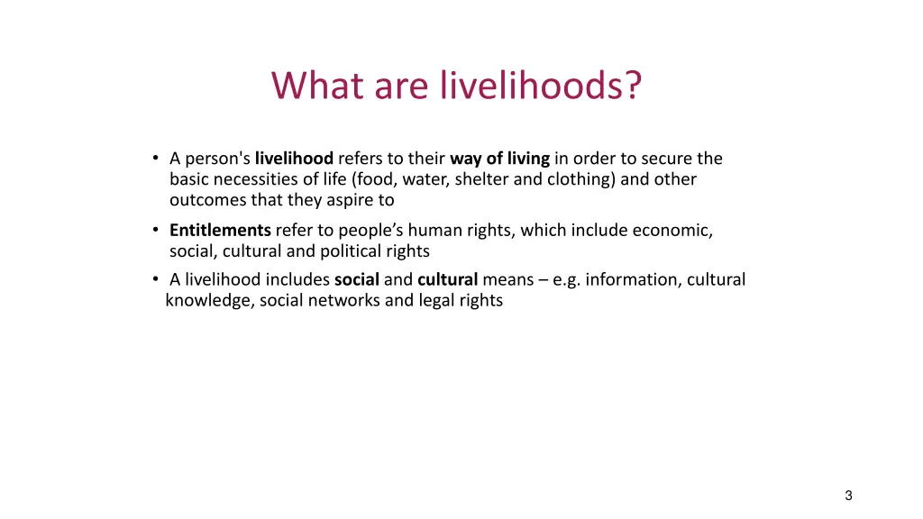 what are livelihoods