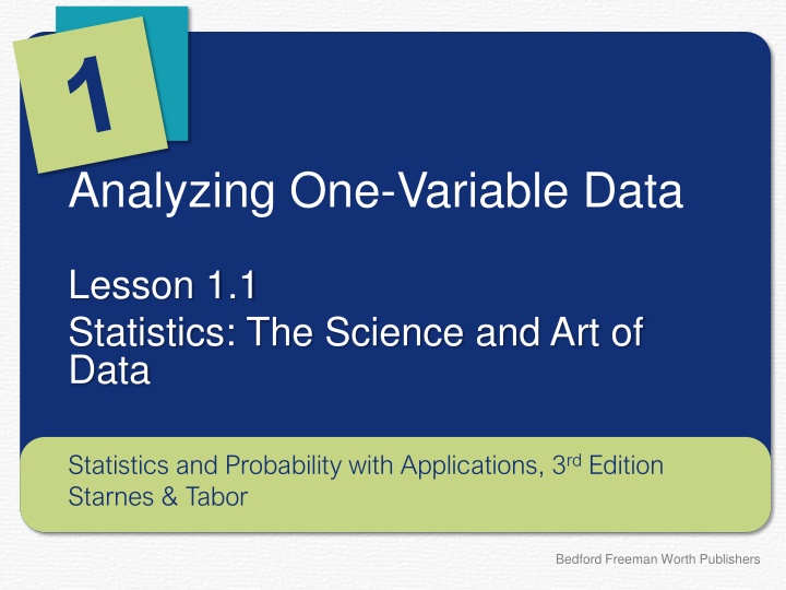 analyzing one variable data