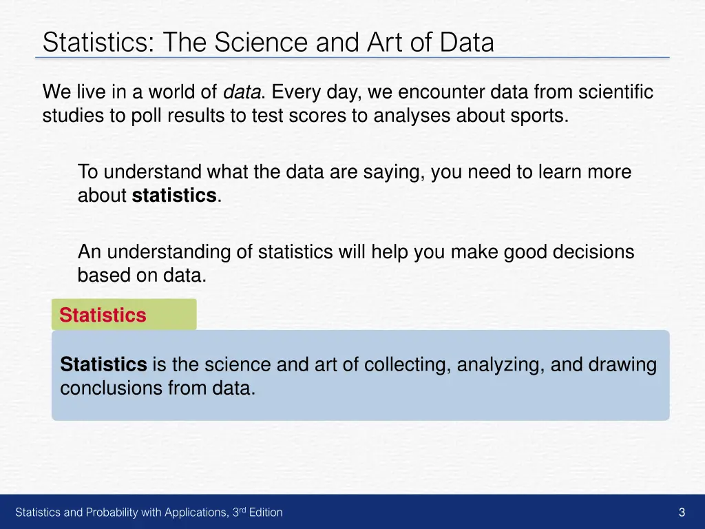 statistics the science and art of data 1