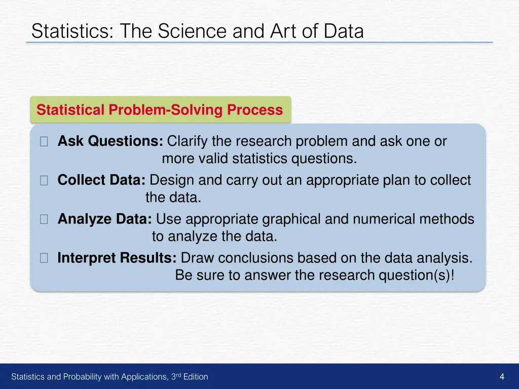 statistics the science and art of data 2