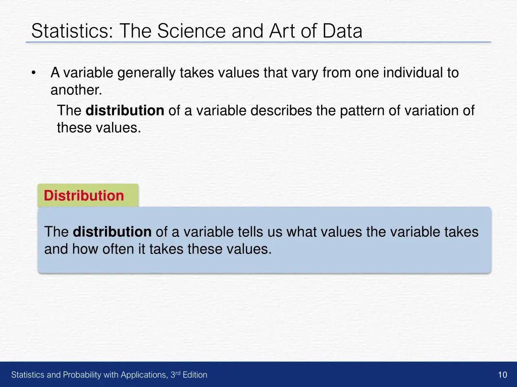 statistics the science and art of data 6