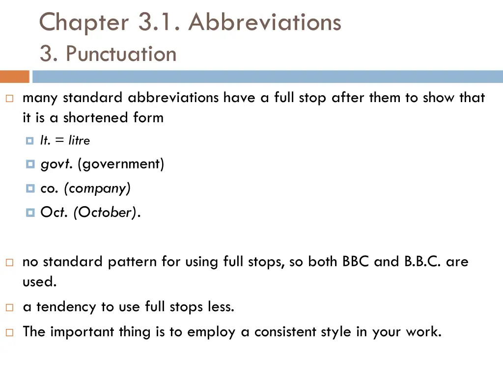 chapter 3 1 abbreviations 3 punctuation