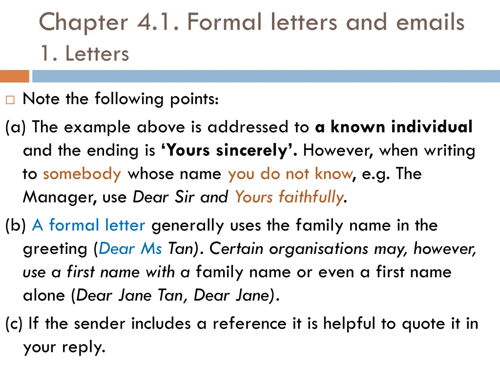 chapter 4 1 formal letters and emails 1 letters 1