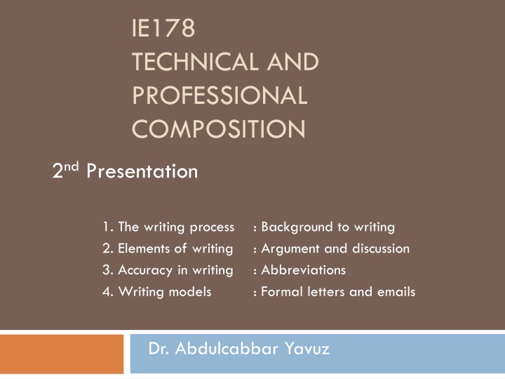 ie178 technical and professional composition