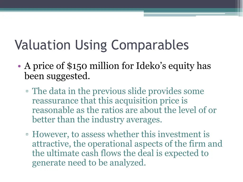 valuation using comparables 1