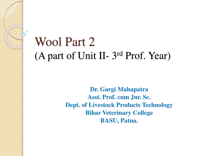 wool part 2 a part of unit ii 3 rd prof year