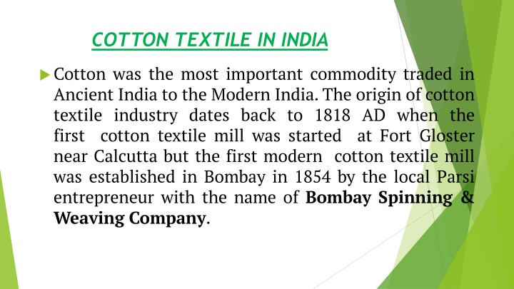 cotton textile in india