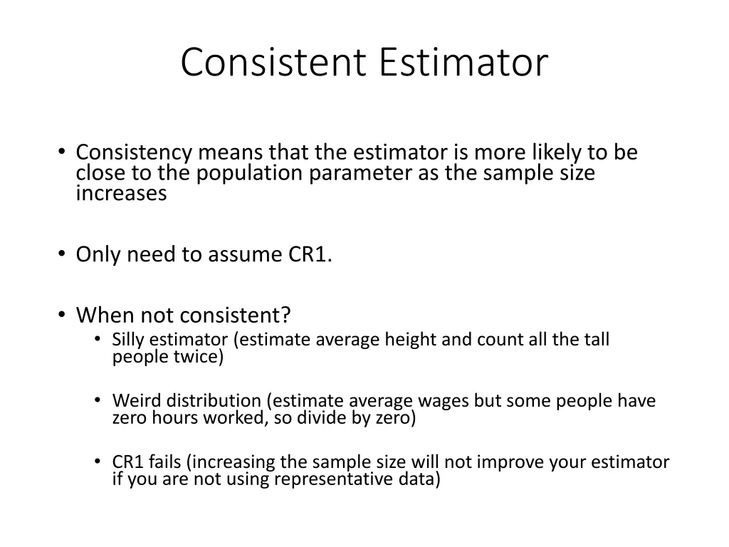 consistent estimator