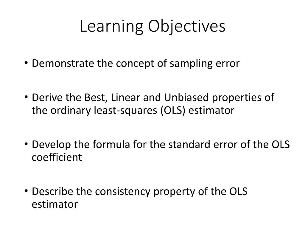 learning objectives