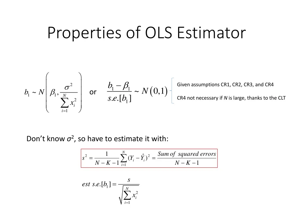 properties of ols estimator