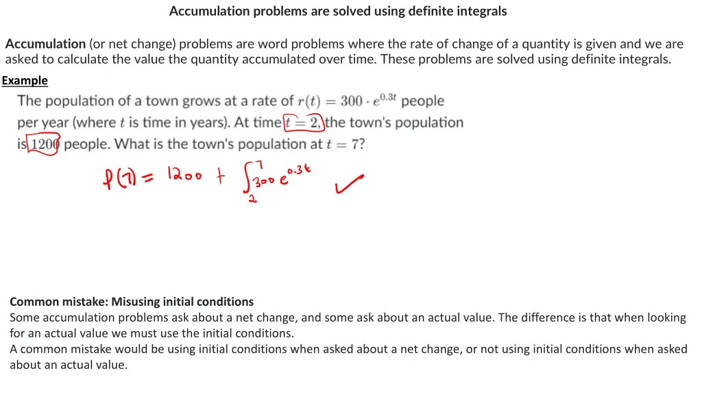 accumulation problems are solved using definite