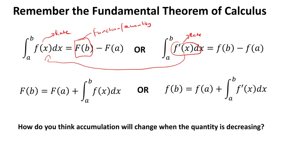 remember the fundamental theorem of calculus