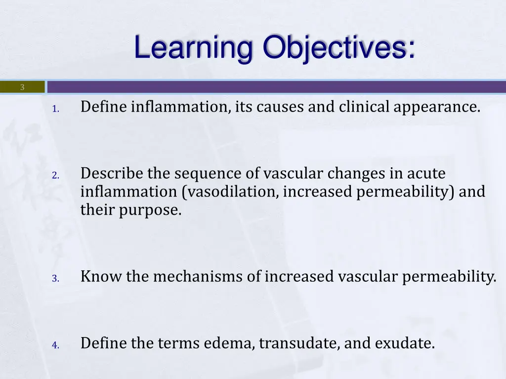 learning objectives 1