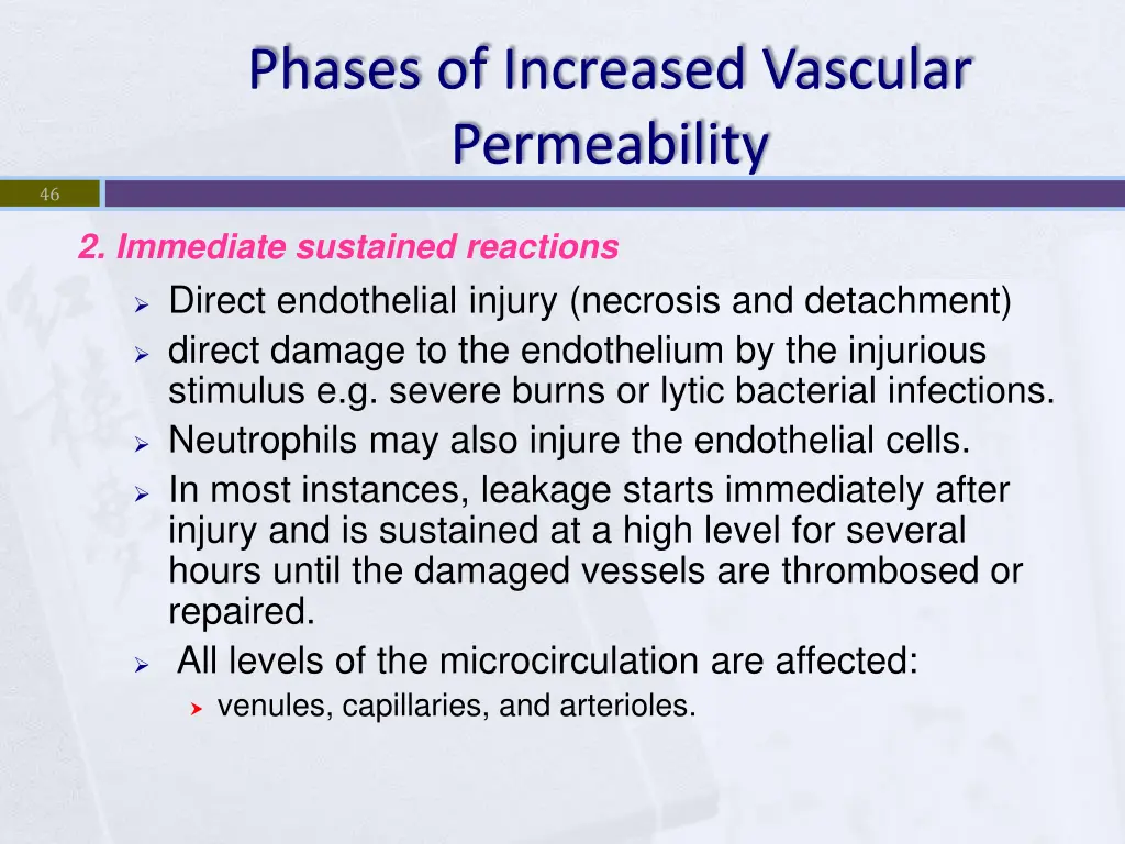 phases of increased vascular permeability 2