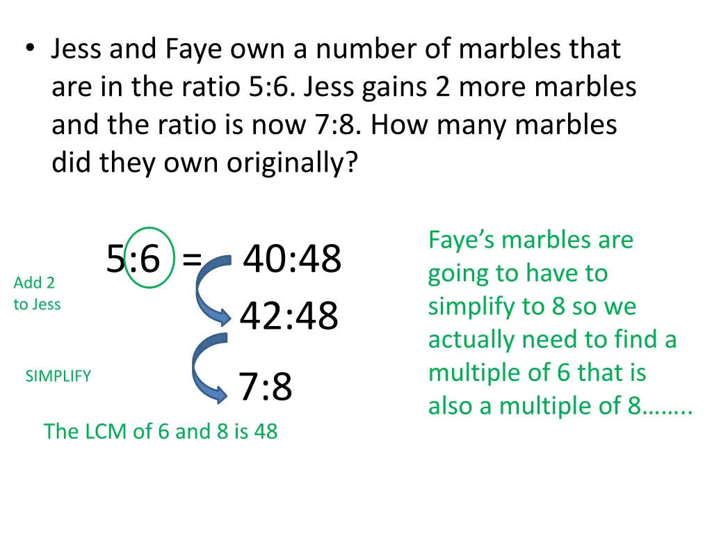 jess and faye own a number of marbles that 6