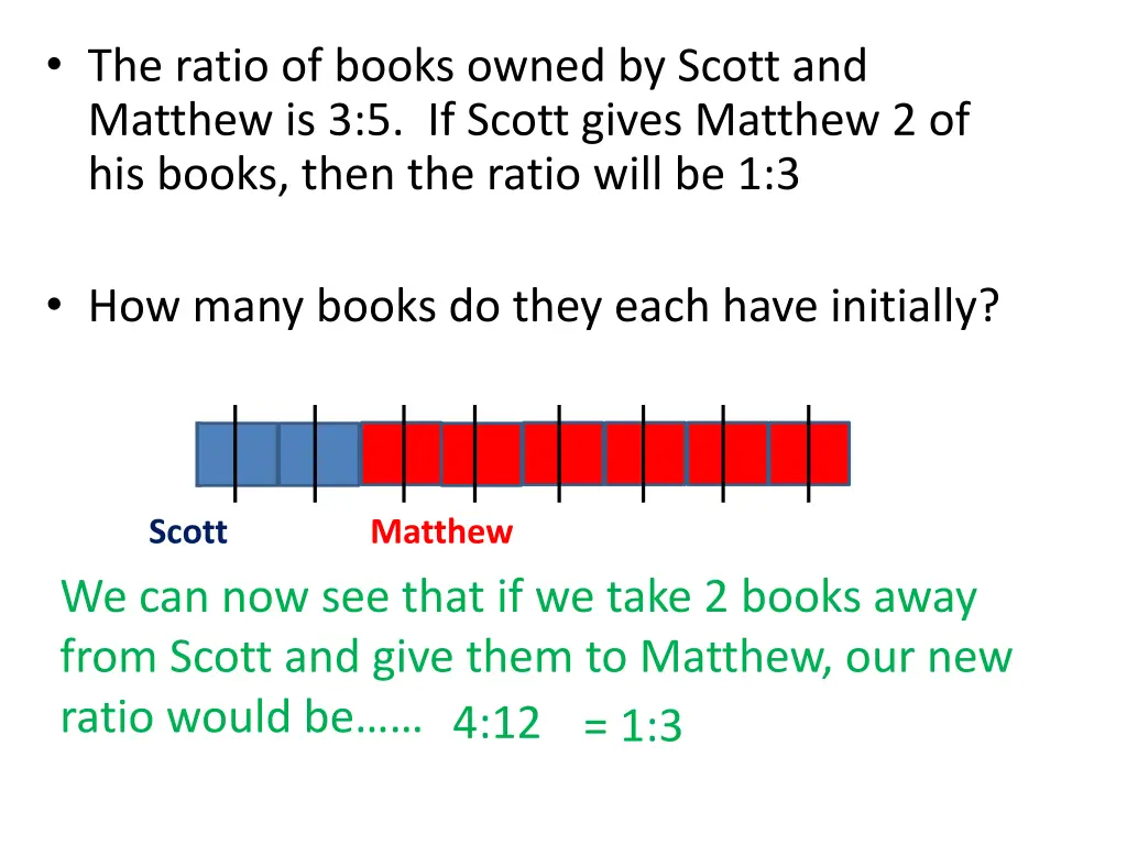 the ratio of books owned by scott and matthew 2