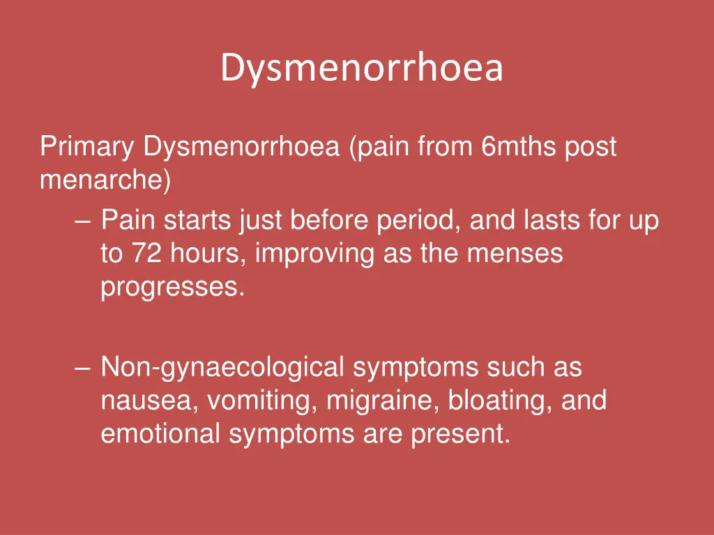 dysmenorrhoea