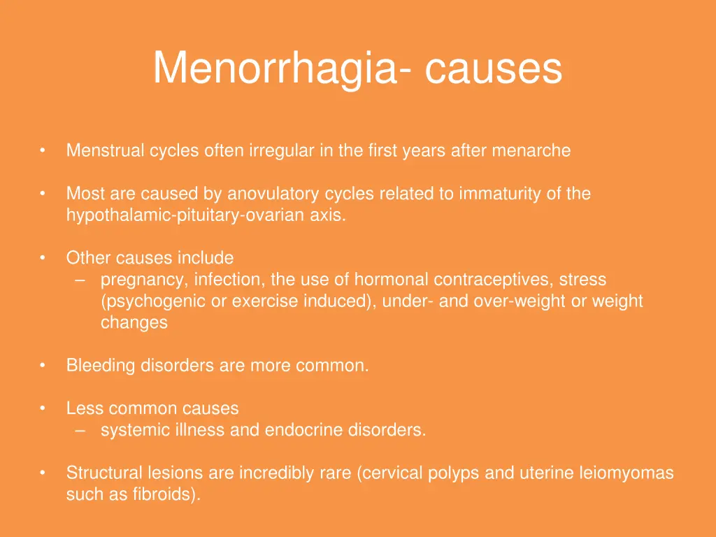 menorrhagia causes