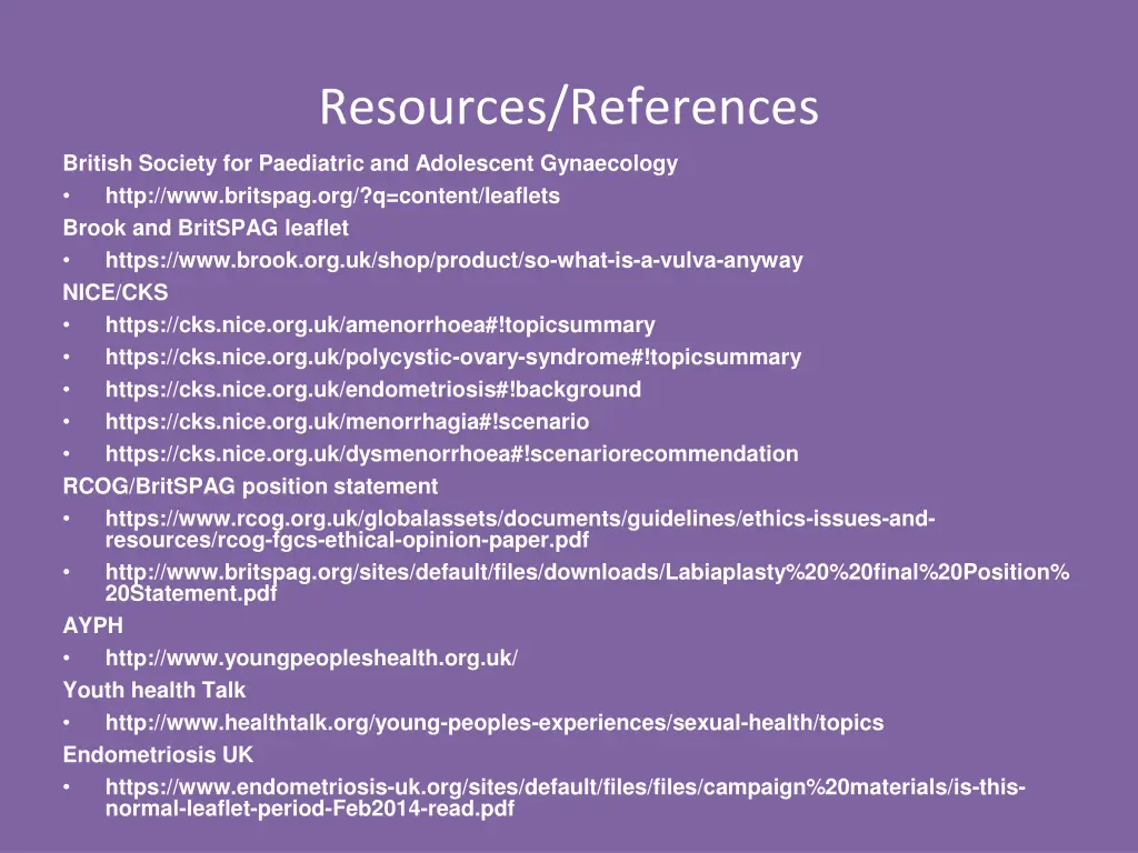 resources references