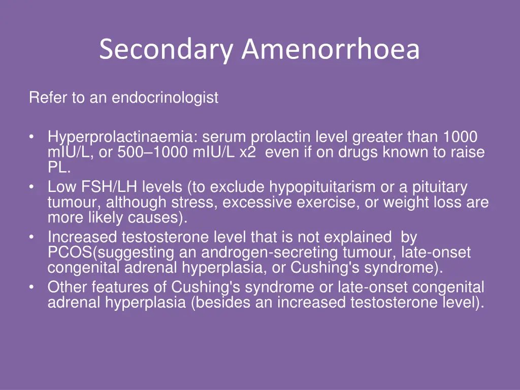 secondary amenorrhoea 1