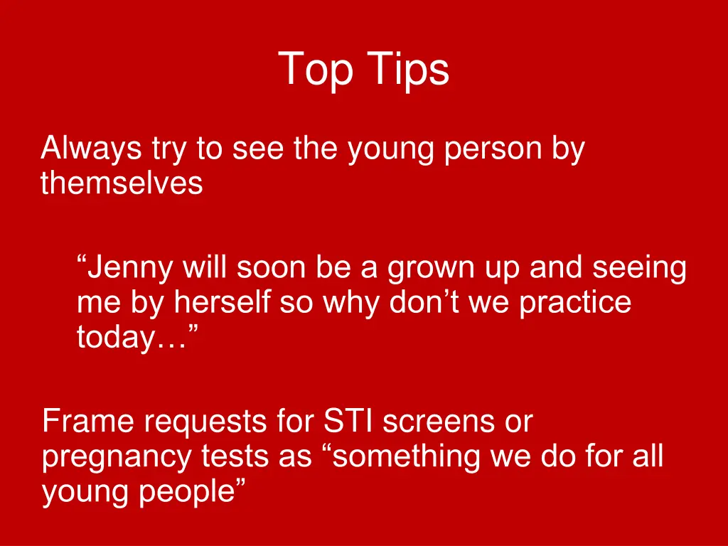 top tips