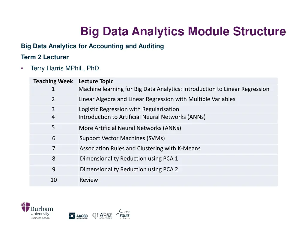 big data analytics module structure 1