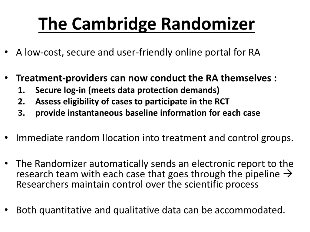 the cambridge randomizer 1