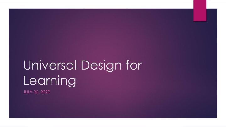 universal design for learning july 26 2022