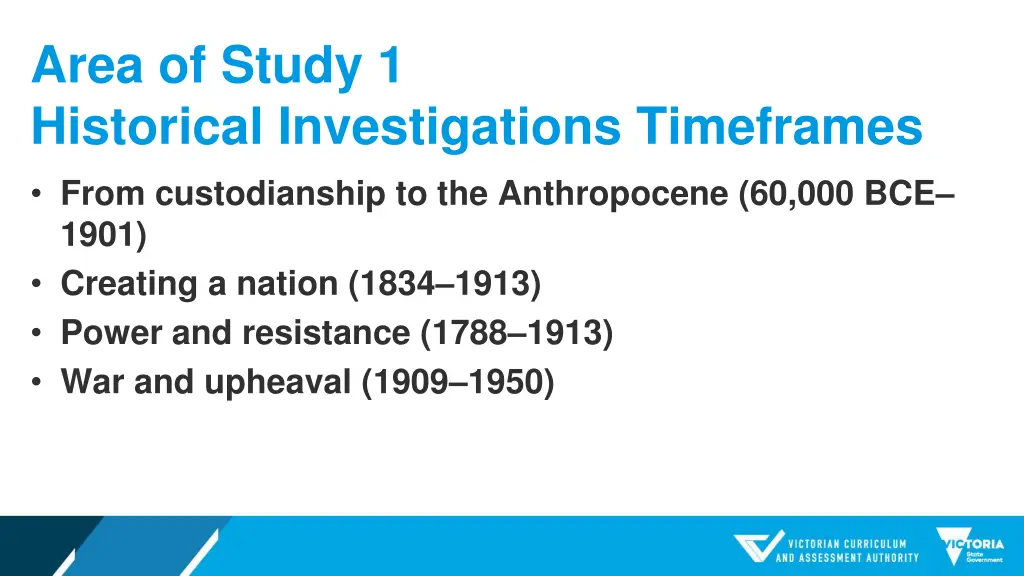 area of study 1 historical investigations