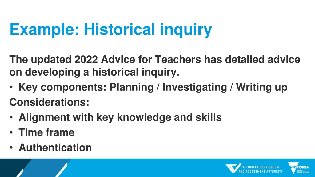 example historical inquiry