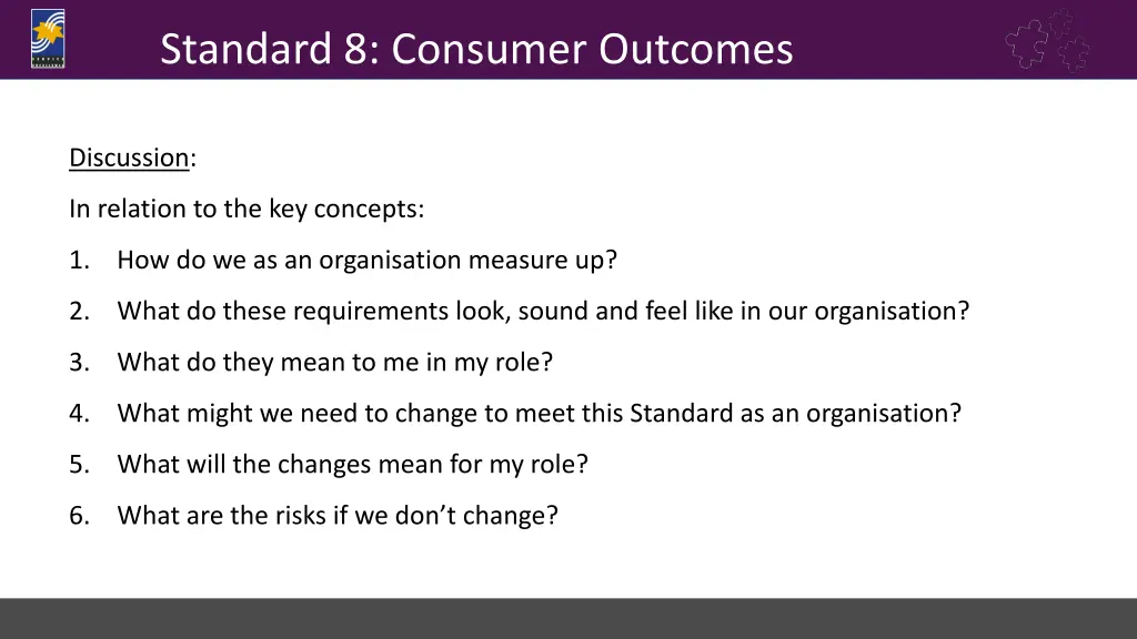 standard 8 consumer outcomes 1