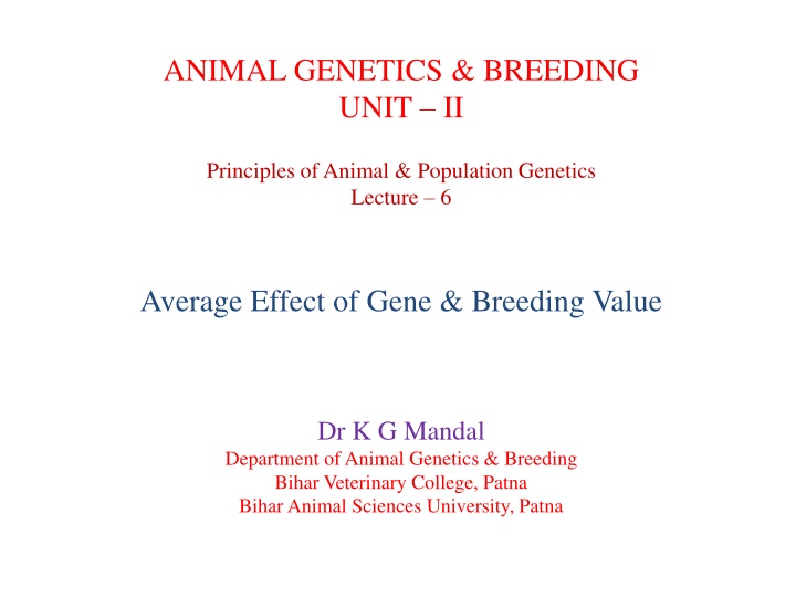 animal genetics breeding unit ii