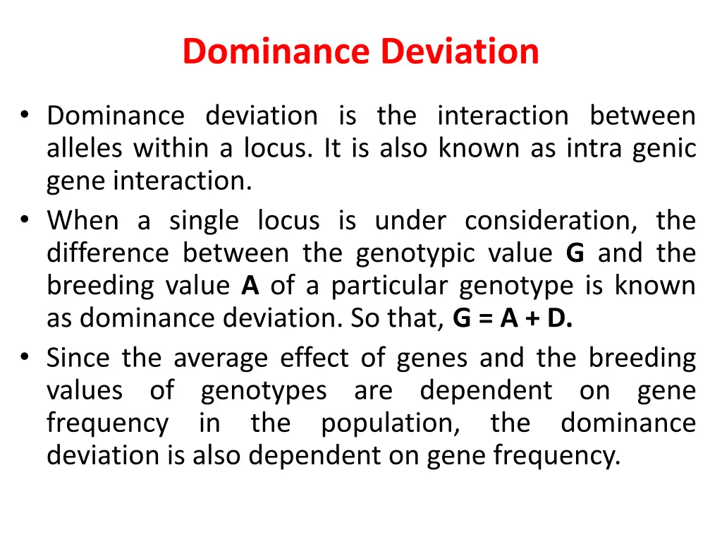 dominance deviation