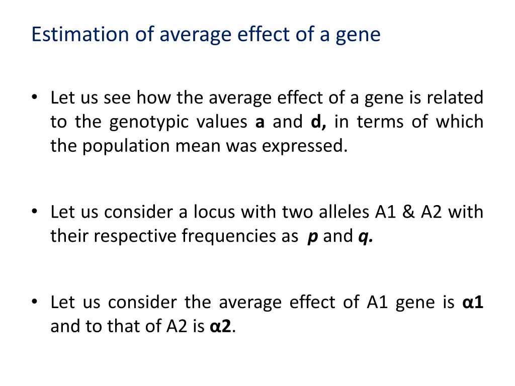 estimation of average effect of a gene