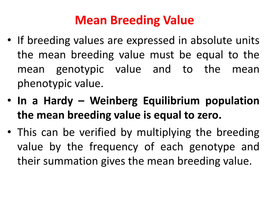 mean breeding value