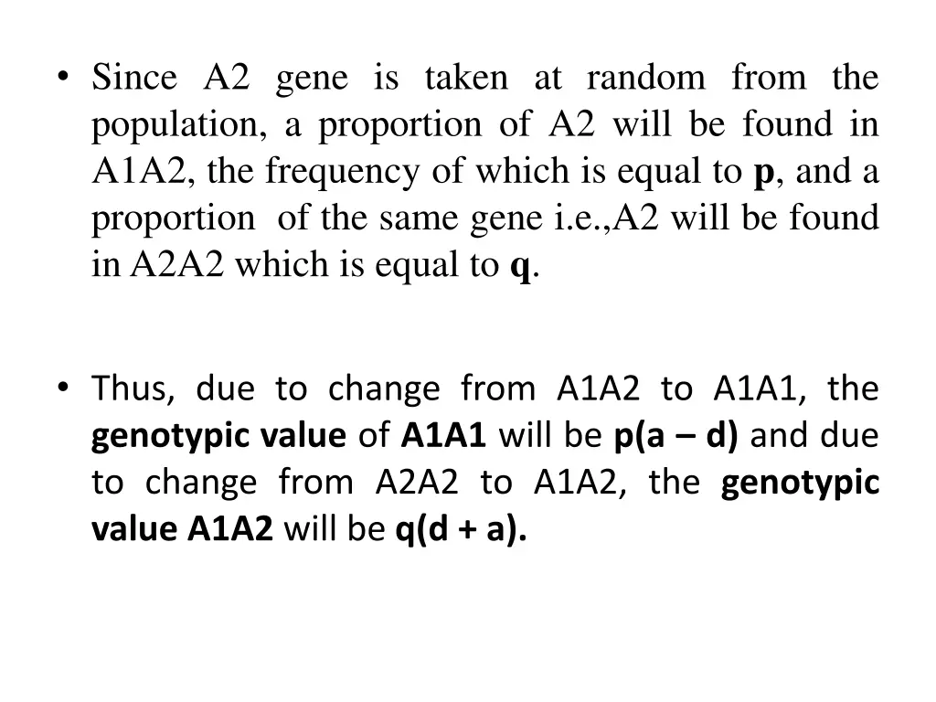 since a2 gene is taken at random from