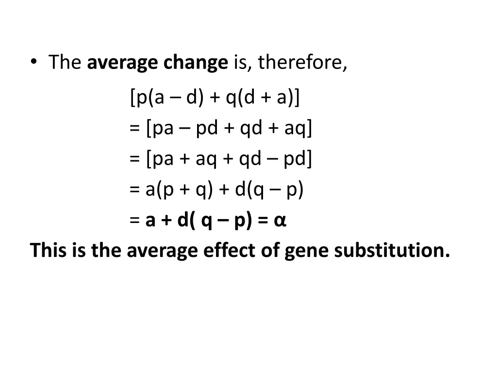 the average change is therefore