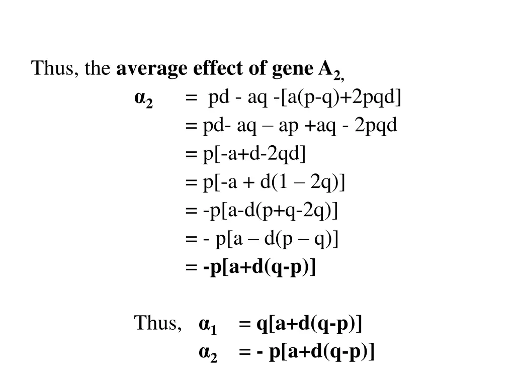 thus the average effect of gene