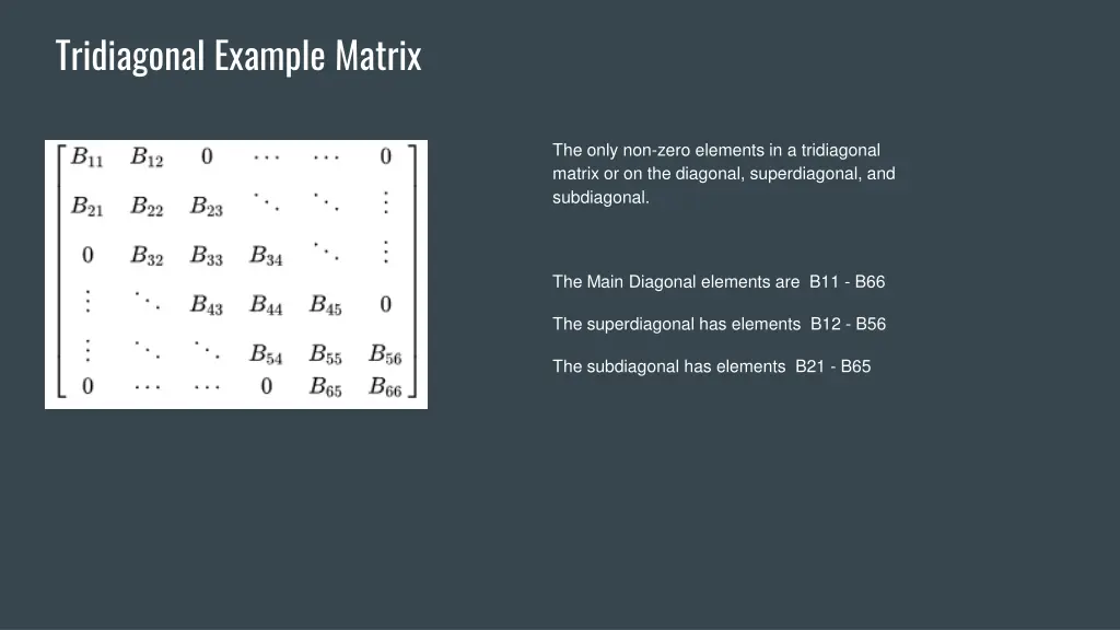 tridiagonal example matrix