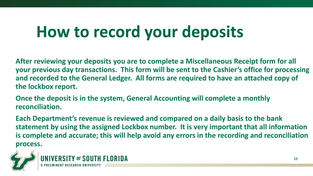 how to record your deposits