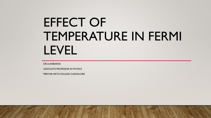 effect of temperature in fermi level