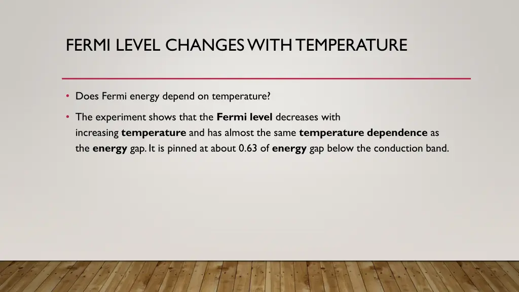 fermi level changes with temperature