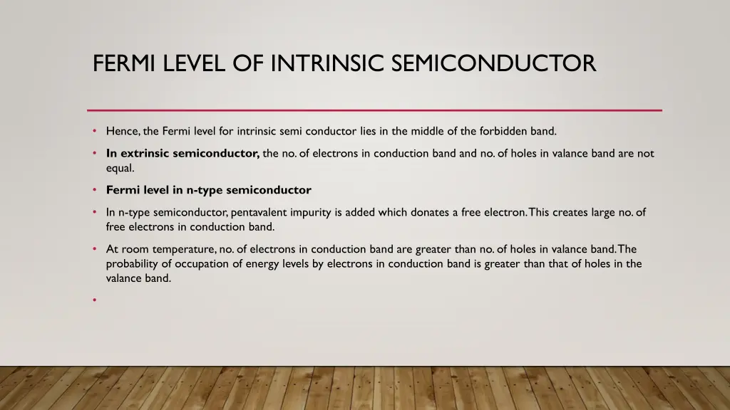 fermi level of intrinsic semiconductor